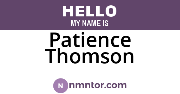 Patience Thomson