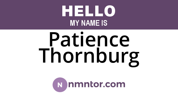 Patience Thornburg
