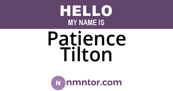 Patience Tilton