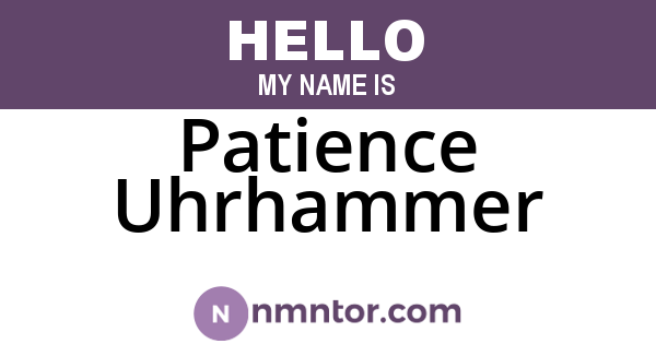 Patience Uhrhammer