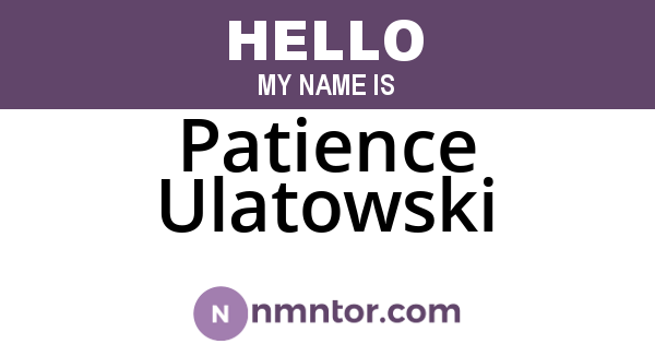 Patience Ulatowski