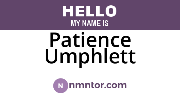 Patience Umphlett