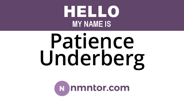 Patience Underberg