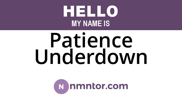 Patience Underdown