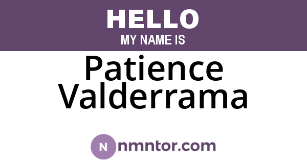 Patience Valderrama