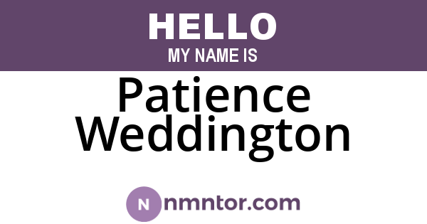Patience Weddington