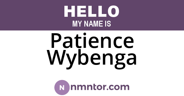 Patience Wybenga