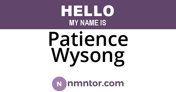 Patience Wysong