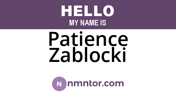 Patience Zablocki