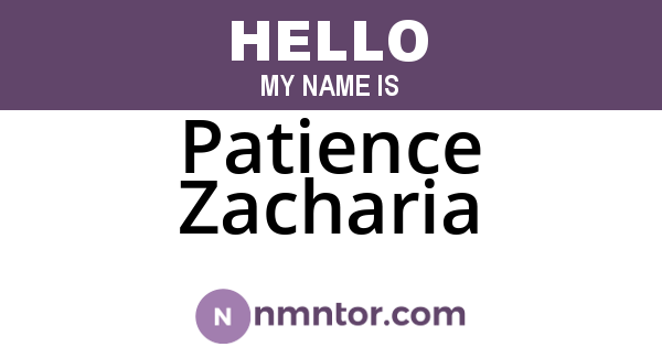 Patience Zacharia