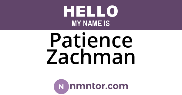 Patience Zachman