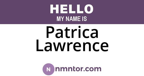 Patrica Lawrence