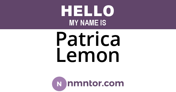 Patrica Lemon