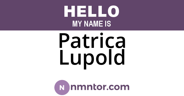 Patrica Lupold