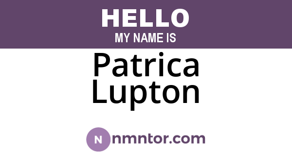 Patrica Lupton