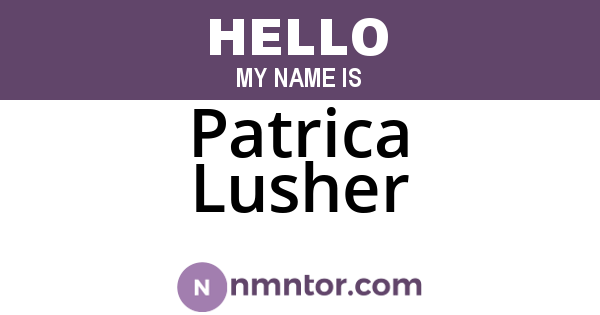 Patrica Lusher