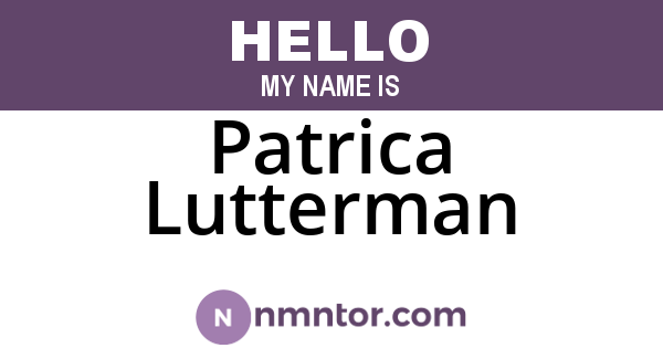 Patrica Lutterman