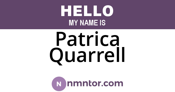 Patrica Quarrell