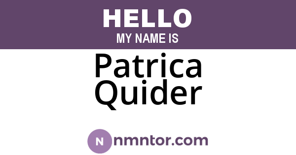 Patrica Quider