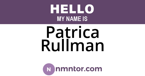 Patrica Rullman