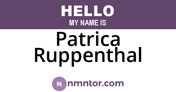 Patrica Ruppenthal