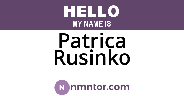 Patrica Rusinko