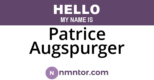 Patrice Augspurger