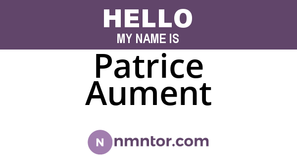 Patrice Aument