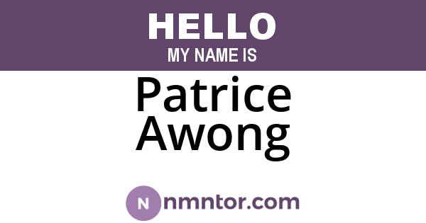 Patrice Awong