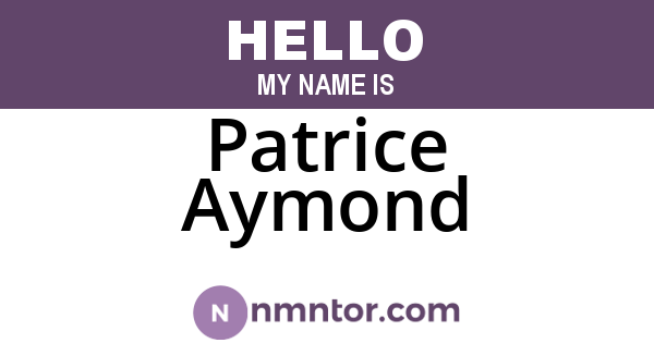 Patrice Aymond