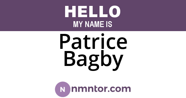 Patrice Bagby