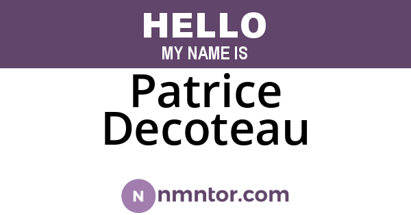 Patrice Decoteau