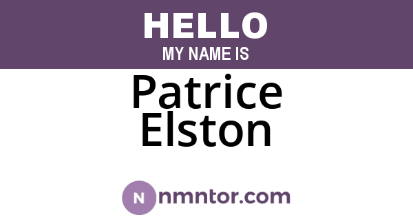 Patrice Elston