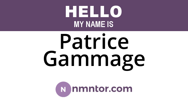 Patrice Gammage