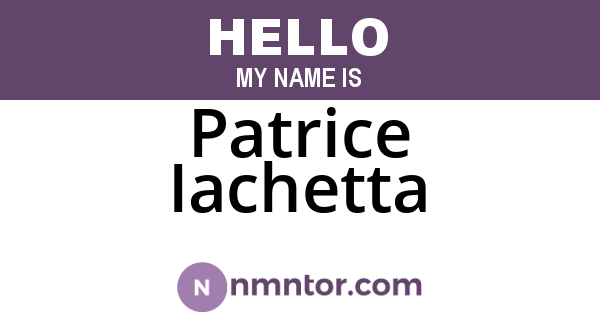 Patrice Iachetta