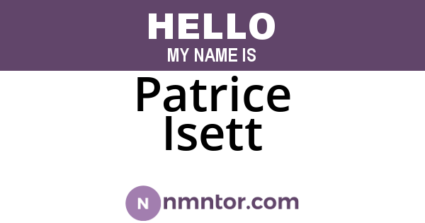Patrice Isett