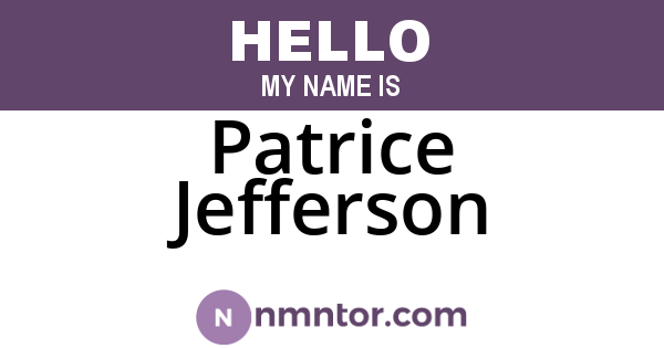 Patrice Jefferson