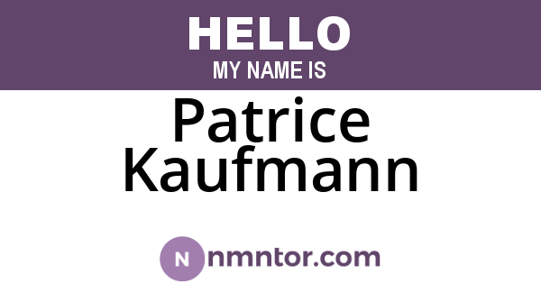 Patrice Kaufmann