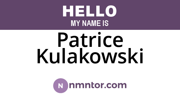 Patrice Kulakowski