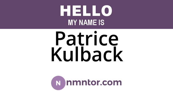 Patrice Kulback