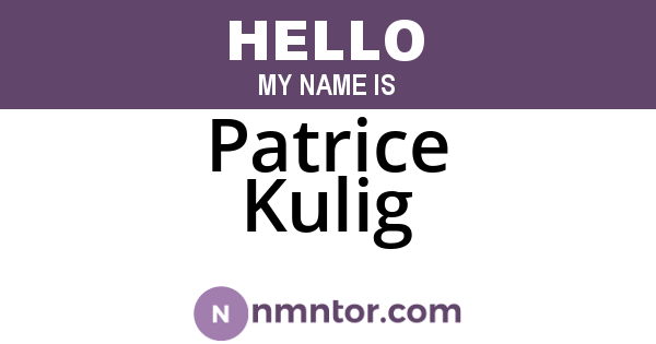 Patrice Kulig