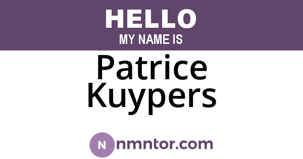 Patrice Kuypers