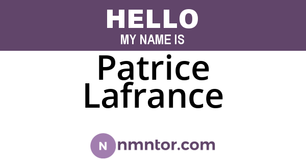 Patrice Lafrance