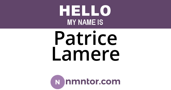Patrice Lamere