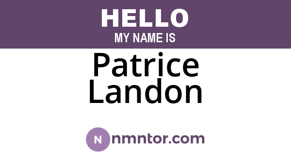 Patrice Landon