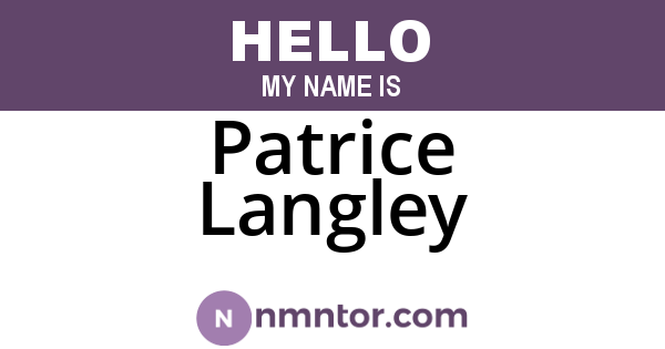 Patrice Langley