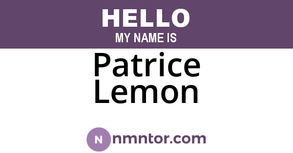 Patrice Lemon