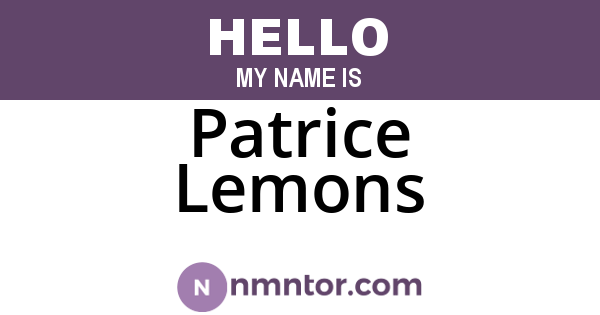 Patrice Lemons
