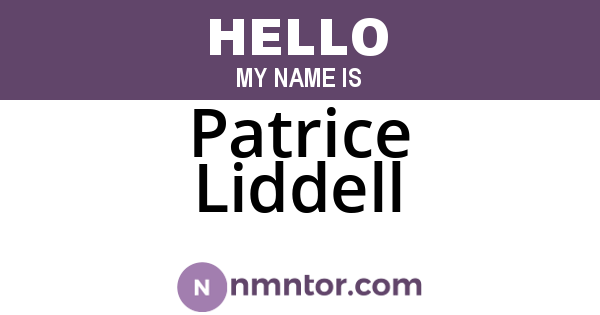 Patrice Liddell