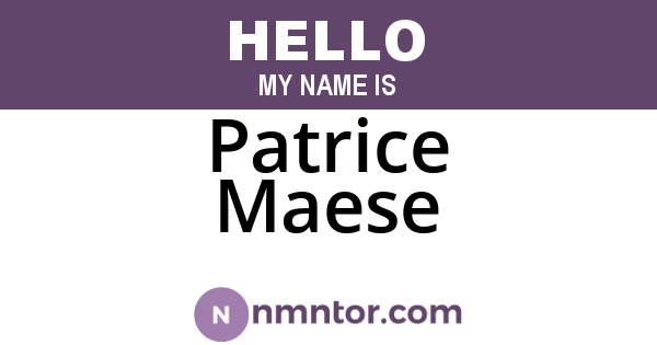 Patrice Maese